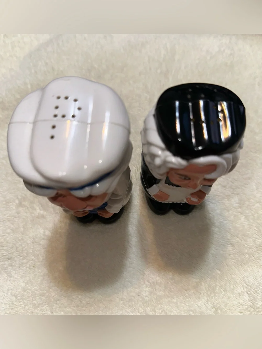Vintage 90s Novelty Chef and Maid Sound Salt and Pepper Shakers Battery Operated